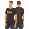 thumbnail image 1 of Daxton Adult Unisex Tshirt Chicago Script with Illinois Vertical on the Back, Brown White, 3XL, 1 of 3