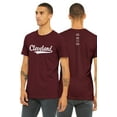 thumbnail image 1 of Daxton Adult Unisex Tshirt Cleveland Script with Ohio Vertical on the Back, Burgundy White, XS, 1 of 3
