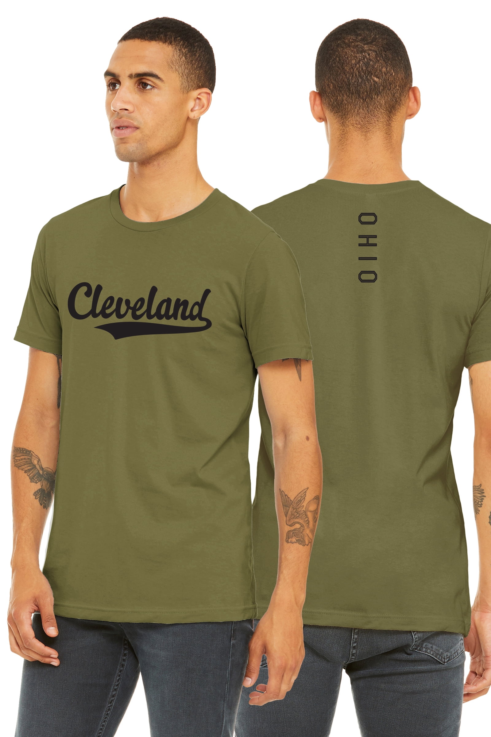 Script Ohio Shirts Daxton Adult Unisex Tshirt Cleveland Script with Ohio Vertical on the ...