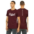 thumbnail image 1 of Daxton Adult Unisex Tshirt Detroit Script with Michigan Vertical on the Back, Burgundy White, M, 1 of 3
