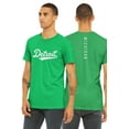 thumbnail image 1 of Daxton Adult Unisex Tshirt Detroit Script with Michigan Vertical on the Back, Kelly Green White, XS, 1 of 3