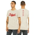 thumbnail image 1 of Daxton Adult Unisex Tshirt Detroit Script with Michigan Vertical on the Back, Oat Red, XL, 1 of 3