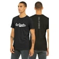 thumbnail image 1 of Daxton Adult Unisex Tshirt Los Angeles Script with California Vertical on the Back, Black White, XL, 1 of 3