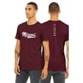 thumbnail image 1 of Daxton Adult Unisex Tshirt Miami Script with Florida Vertical on the Back, Burgundy White, XL, 1 of 3