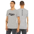 thumbnail image 1 of Daxton Adult Unisex Tshirt Michigan Script with Vertical on the Back, Heather Gray Black, XS, 1 of 3