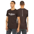 thumbnail image 1 of Daxton Adult Unisex Tshirt New Orleans Script with Louisiana Vertical on the Back, Brown White, 3XL, 1 of 3