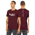 thumbnail image 1 of Daxton Adult Unisex Tshirt New York Script with Vertical on the Back, Burgundy White, 2XL, 1 of 3