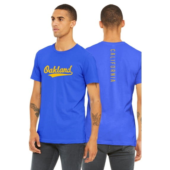 Daxton Adult Unisex Tshirt New York Script with Vertical on the Back, Royal Red, 2XL