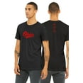 thumbnail image 1 of Daxton Adult Unisex Tshirt Ohio Script with Vertical on the Back, Black Red, M, 1 of 3