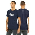 thumbnail image 1 of Daxton Adult Unisex Tshirt Ohio Script with Vertical on the Back, Navy White, L, 1 of 3