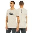 thumbnail image 1 of Daxton Adult Unisex Tshirt Ohio Script with Vertical on the Back, Oatmeal Black, 2XL, 1 of 3