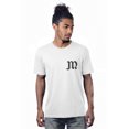 thumbnail image 1 of Daxton Adult Unisex White Tshirt Custom Black Old English Numbers and Letters, Letter M, 3X-Large, 1 of 2