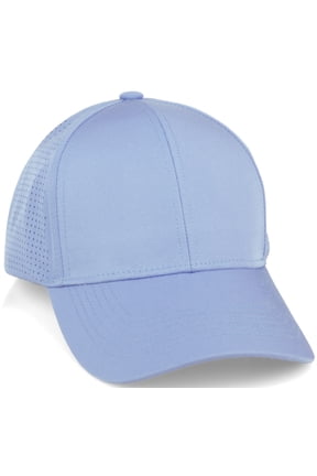 Air Cool Tech Hat Ventilated Micro Holes Structured High Profile Baseball Cap, Light Blue