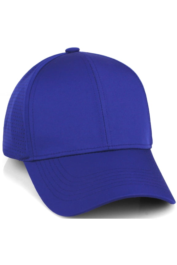 Air Cool Tech Hat Ventilated Micro Holes Structured High Profile Baseball Cap, Royal