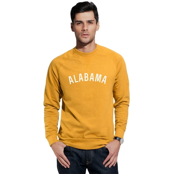 Daxton Alabama Sweatshirt Athletic Fit Pullover Crewneck French Terry Fabric, Mstd Sweatshirt White Letters, 2XL