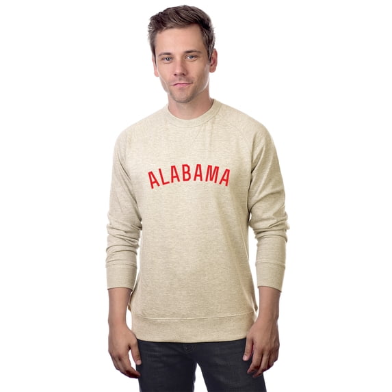 Daxton Alabama Sweatshirt Athletic Fit Pullover Crewneck French Terry Fabric, Oat Sweatshirt Red Letters, 2XL