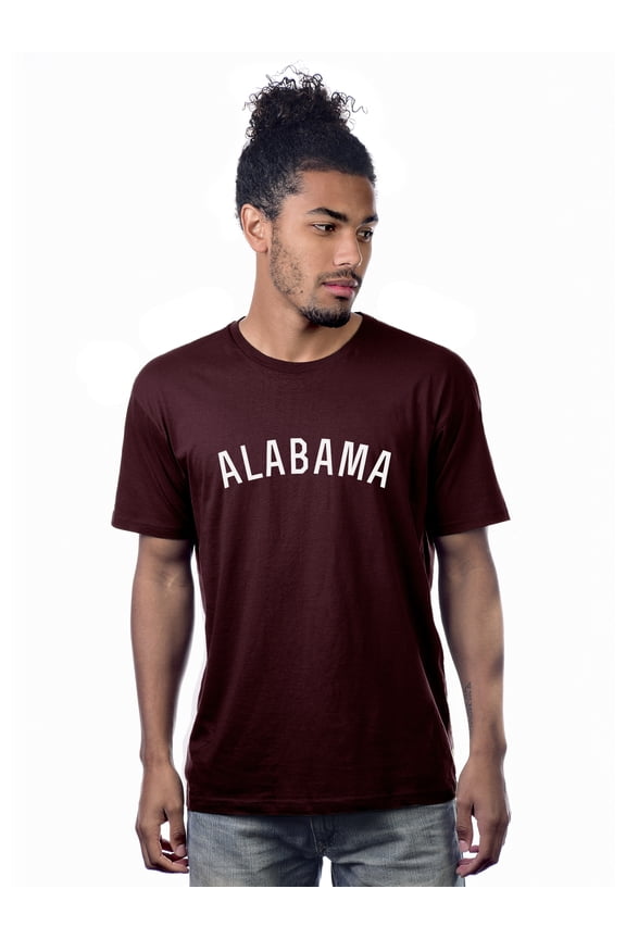 Alabama Tshirt Premium Basic Short Sleeves Crew Neck Tee, Burgundy White, XX-Large