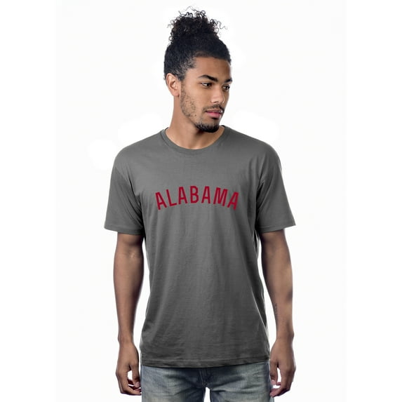 Daxton Alabama Tshirt Premium Basic Short Sleeves Crew Neck Tee, Charcoal Red, Large