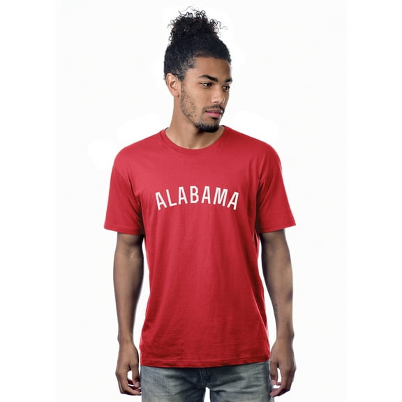 Daxton Alabama Tshirt Premium Basic Short Sleeves Crew Neck Tee, Red White, XXX-Large