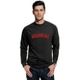 thumbnail image 1 of Daxton Arkansas Sweatshirt Athletic Fit Pullover Crewneck French Terry Fabric, Black Sweatshirt Red Letters, 2XL, 1 of 3