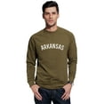 thumbnail image 1 of Daxton Arkansas Sweatshirt Athletic Fit Pullover Crewneck French Terry Fabric, Olive Sweatshirt White Letters, S, 1 of 3
