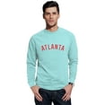 thumbnail image 1 of Daxton Atlanta Sweatshirt Athletic Fit Pullover Crewneck French Terry Fabric, Sky Sweatshirt Red Letters, S, 1 of 3