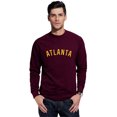 thumbnail image 1 of Daxton Atlanta Sweatshirt Athletic Fit Pullover Crewneck French Terry Fabric, Wine Sweatshirt Gold Letters, 3XL, 1 of 3