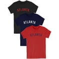 thumbnail image 1 of Daxton Atlanta Tshirt Premium Short Sleeves Basic Crew Neck Tee, 3Pk Black Red, Navy White, Red Navy, 3XL, 1 of 5