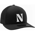 thumbnail image 1 of Daxton Baseball Trucker Hat 3D Capital Alphabet Letters Structured Mid Profile Cap, Black Hat, White Letter N, 1 of 2