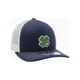 thumbnail image 1 of Daxton Baseball Trucker Hat St. Patrick Day 3D Lucky Clover Structured Mid Profile Cap, Clover Navy White Hat, 1 of 1