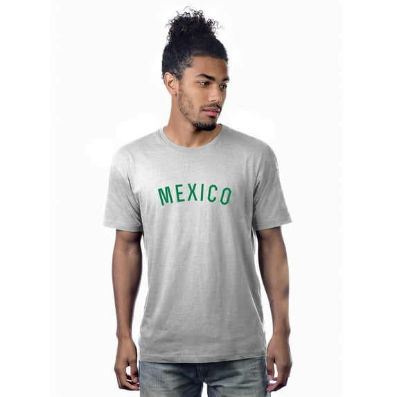 Daxton Basic Unisex Premium Crew Neck Short Sleeve Mexico T-Shirt, HthGrey Green-Medium