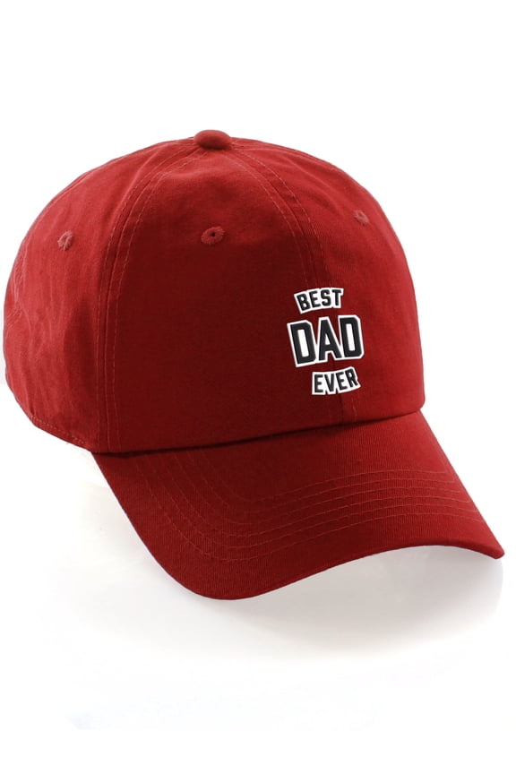 Best Dad Ever Baseball Dad Hat Unstructure Low Profile Strapback, Red Hat