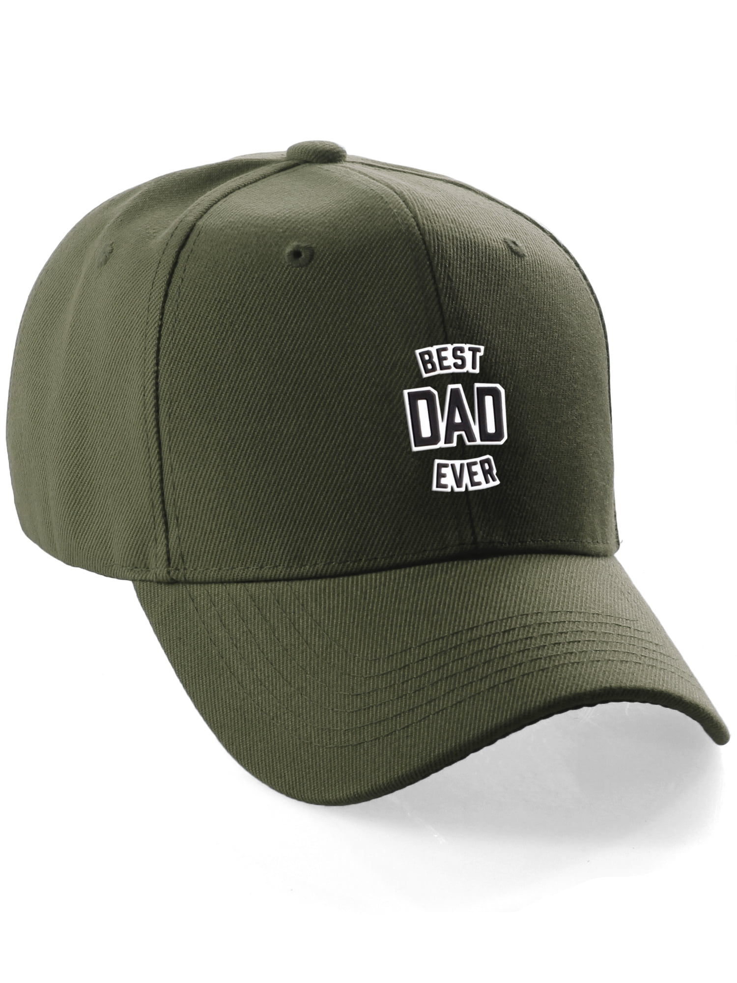 CTM Cotton Baseball Cap - 5 Inch Long Bill, Olive Green With Green Underbrim, Adjustable Fit