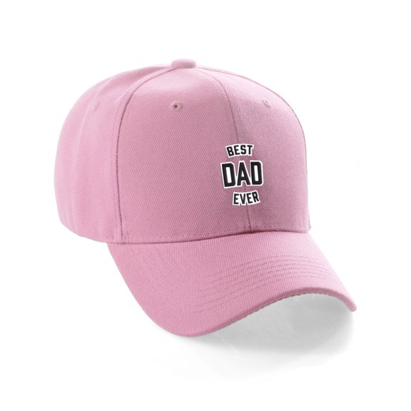 Daxton Best Dad Ever Curve Visor Bill Baseball Hat Cap, Pink Hat