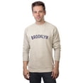 thumbnail image 1 of Daxton Brooklyn Sweatshirt Athletic Fit Pullover Crewneck French Terry Fabric, Oat Sweatshirt Navy Letters, S, 1 of 3