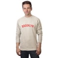 thumbnail image 1 of Daxton Brooklyn Sweatshirt Athletic Fit Pullover Crewneck French Terry Fabric, Oat Sweatshirt Red Letters, M, 1 of 3