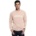 thumbnail image 1 of Daxton Brooklyn Sweatshirt Athletic Fit Pullover Crewneck French Terry Fabric, Peach Sweatshirt White Letters, L, 1 of 3