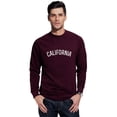 thumbnail image 1 of Daxton California Sweatshirt Athletic Fit Pullover Crewneck French Terry Fabric, Wine Sweatshirt White Letters, 1XL, 1 of 3