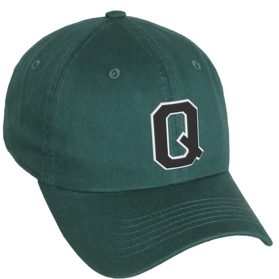 Daxton Classic 3D Varsity White Black Initial A to Z Letters Baseball Cap Dad Hat, Hunter Hat Letter Q