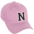 thumbnail image 1 of Daxton Classic 3D Varsity White Black Initial A to Z Letters Baseball Cap Dad Hat, Pink Hat Letter N, 1 of 2