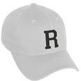 thumbnail image 1 of Daxton Classic 3D Varsity White Black Initial A to Z Letters Baseball Cap Dad Hat, White Hat Letter R, 1 of 2