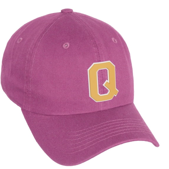 Daxton Classic 3D Varsity White Neon Orange Initial Letters Baseball Dad Hat, Hot Pink, Letter Q