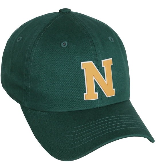 Daxton Classic 3D Varsity White Neon Orange Initial Letters Baseball Dad Hat, Hunter Green, Letter N