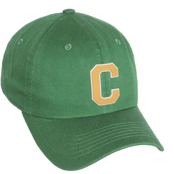 Daxton Classic 3D Varsity White Neon Orange Initial Letters Baseball Dad Hat, Kelly Green, Letter C