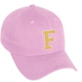 thumbnail image 1 of Daxton Classic 3D Varsity White Neon Orange Initial Letters Baseball Dad Hat, Pink, Letter F, 1 of 2