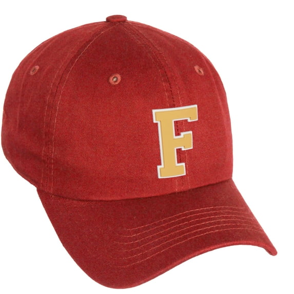 Daxton Classic 3D Varsity White Neon Orange Initial Letters Baseball Dad Hat, Red, Letter F