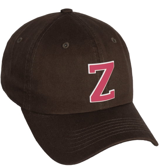 Daxton Classic 3D Varsity White Rose Initial Letters Baseball Dad Hat, Brown, Letter Z