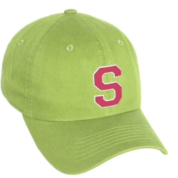 Daxton Classic 3D Varsity White Rose Initial Letters Baseball Dad Hat, Lime, Letter S
