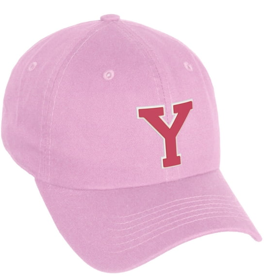 Daxton Classic 3D Varsity White Rose Initial Letters Baseball Dad Hat, Pink, Letter Y
