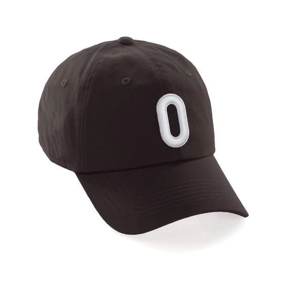 Daxton Classic Baseball Dad Hat Embroidered Initial Letters Cap - Brown, Letter O